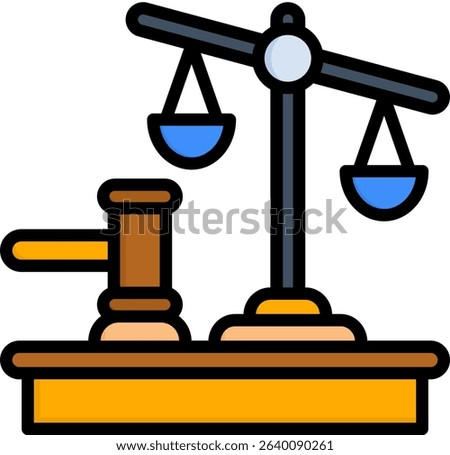 Judgment Icon Lineal Color Vector Illustration