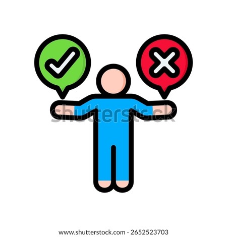 Judgment Icon Lineal Color Vector Illustration