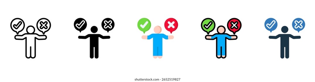 Ilustração de vetor de estilo múltiplo de ícone de julgamento