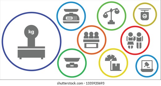 judgment icon set. 9 filled judgment icons.  Simple modern icons about  - Scales, Scale, Jury, Equality, Auction