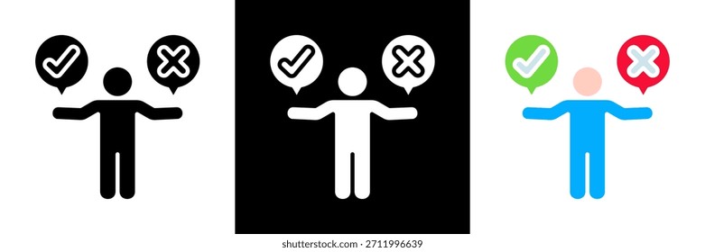 Conjunto de iconos de juicio Ilustración vectorial de glifo