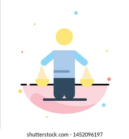  Judgment, Law Abstract Flat Color Icon Template