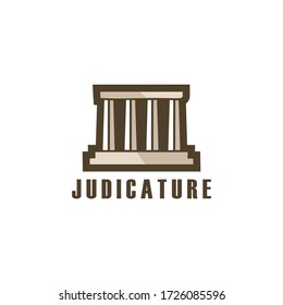 Judicature court building Minimalist Logo Vector.