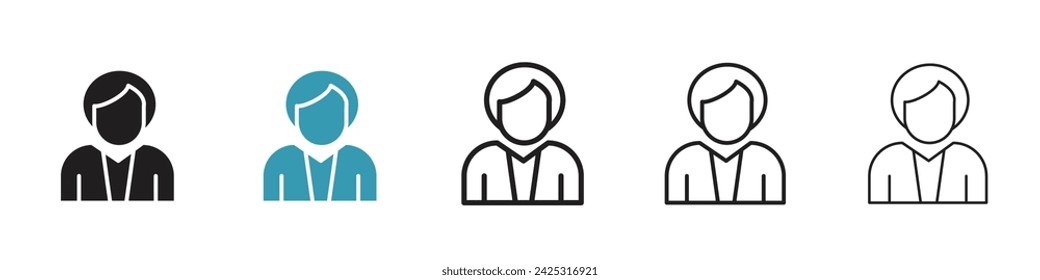 Judicial Authority Vector Icon Set. Legal Wig Vector Symbol for UI Design.