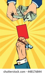 Judicial bribery, violations of the sport. Doping and unsportsmanlike behavior pop art retro vector