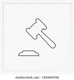 judicial gavel linear icon, outline black symbol