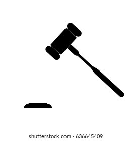 The judicial hammer it is the black color icon.