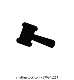 Judicial hammer icon flat design
