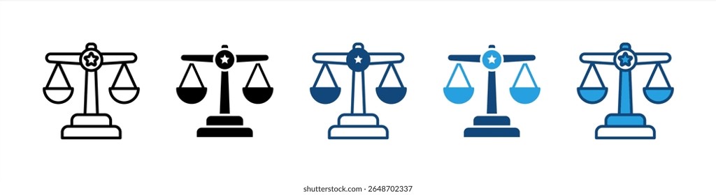 Conjunto de iconos judiciales colección de estilos múltiples