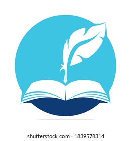 Judicial Quill Writing On Open Book. Judgment Certificate Or Police Document Vector. Education Book Quill Vector Template Design.