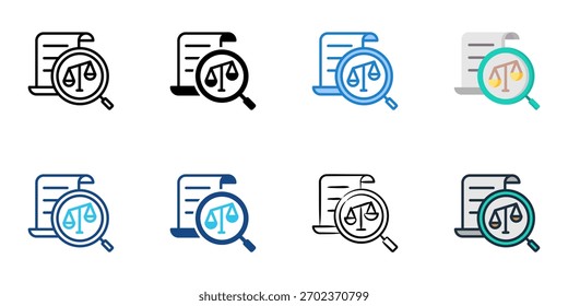Conjunto de iconos de revisión judicial colección de estilos múltiples 
