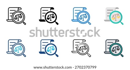 Judicial review icon set multiple style collection 
