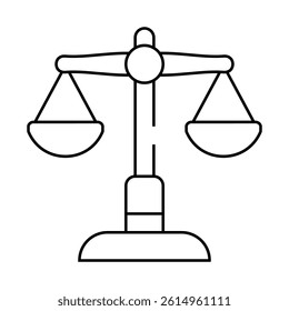 judicial scales line icon vector. judicial scales sign. isolated contour symbol black illustration