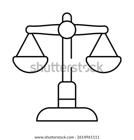 judicial scales line icon vector. judicial scales sign. isolated contour symbol black illustration