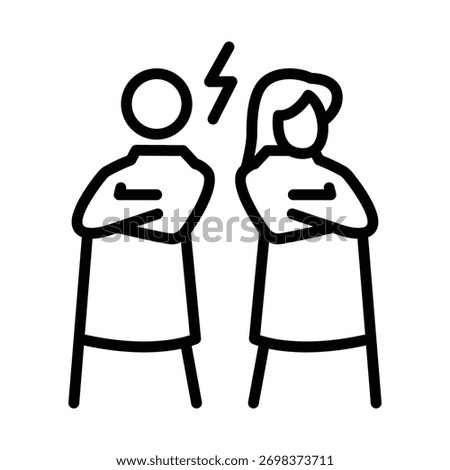 Judicial separation outline icon vector design good for web or mobile app