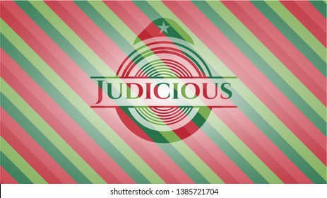 Judicious christmas emblem background. Vector Illustration. Detailed.