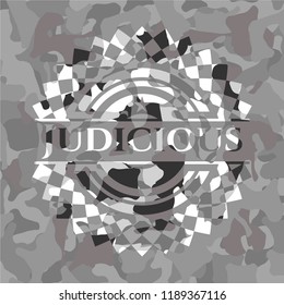 Judicious grey camouflaged emblem