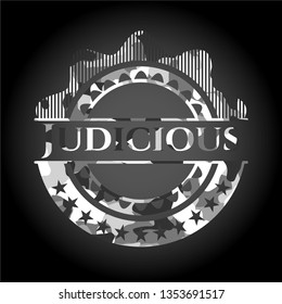 Judicious on grey camo pattern