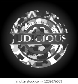 Judicious on grey camo texture