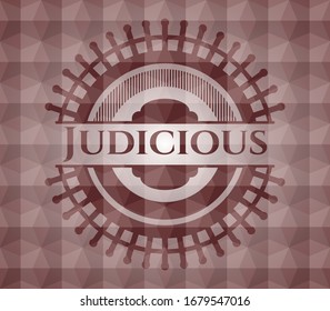 Judicious red geometric pattern emblem. Seamless.