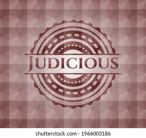 Judicious red seamless badge with geometric pattern. 