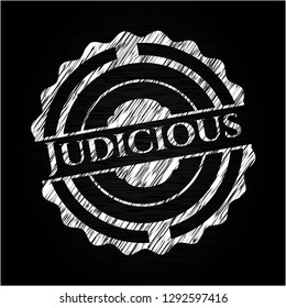 Judicious written with chalkboard texture