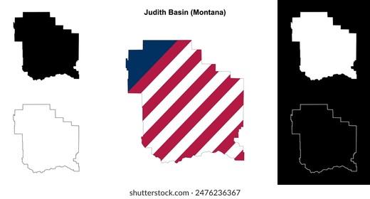 Judith Basin County (Montana) outline map set