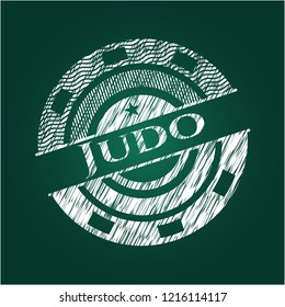 Judo with chalkboard texture