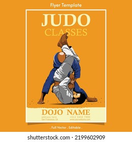 Judo Class Flyer Template In Eps 10 Vector