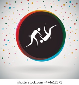 Judo - Colorful icon and sports background