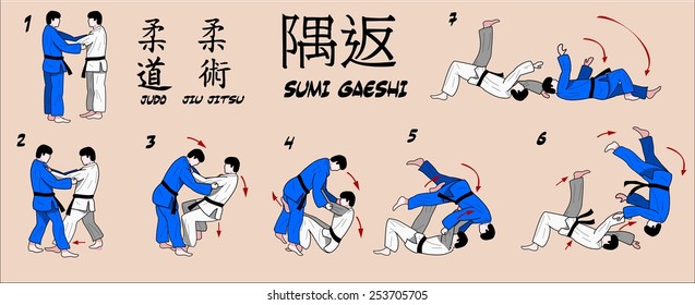 Judo Corner Reversal. Martial Art technique.