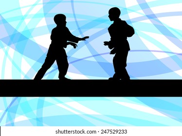 Judo fight boy vector background concept