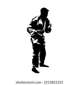 Judo-Kämpfer, Kampfkünste, einzelne Vektorgrafik-Silhouette