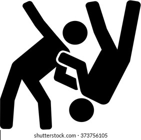 Judo fighter pictogram