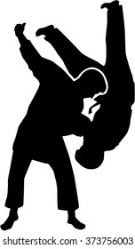 Judo Fighters Silhouette