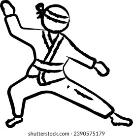 Judo hand drawn vector illustrations