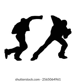 judo karate game player silhouette SHapes Drawing Vol 08