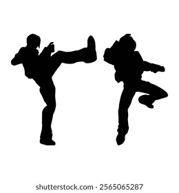 judo karate game player silhouette SHapes Drawing Vol 05