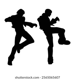 judo karate game player silhouette SHapes Drawing Vol 02