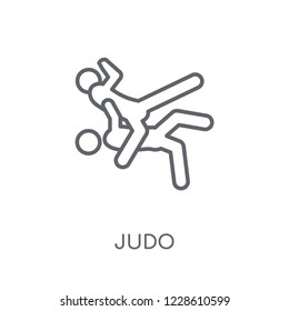 judo linear icon. Modern outline judo logo concept on white background from Sport collection. Suitable for use on web apps, mobile apps and print media.