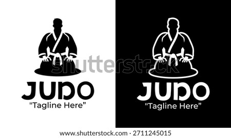 Judo Logo Dynamic Throw Athlete Symbol
