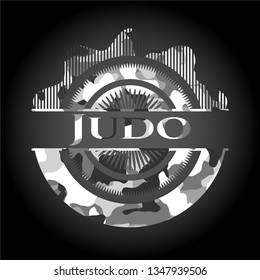 Judo on grey camo pattern