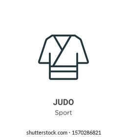 Judo outline vector icon. Thin line black judo icon, flat vector simple element illustration from editable sport concept isolated on white background