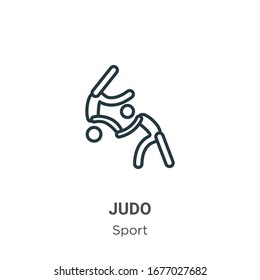 Judo outline vector icon. Thin line black judo icon, flat vector simple element illustration from editable sport concept isolated stroke on white background