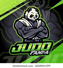 Judo panda esport mascot logo design