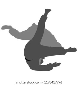 Judo, Silhouette on White Background