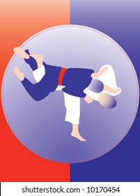 Judo throw poster number 2. Please, see others in similar style in my portfolio. Two color design.