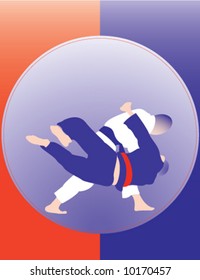 Judo throw poster number 3. Please, see others in similar style in my portfolio. Two color design.