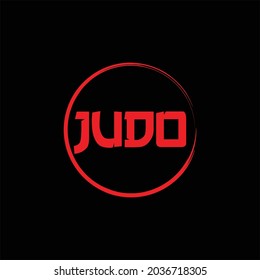 Judo typography with red color and black background. can be used as a logo.