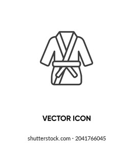 Judo vector icon. Modern, simple flat vector illustration for website or mobile app.Kimono or karate symbol, logo illustration. Pixel perfect vector graphics	